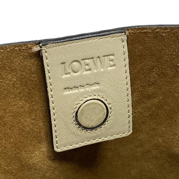 LOEWE T Shopper Bag/Repeat - Gray Beige Leather Tote Bag 513-080725 - Picture 13 of 14